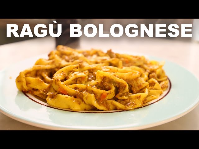Traditional ragu alla bolognese, with fresh egg tagliatelle