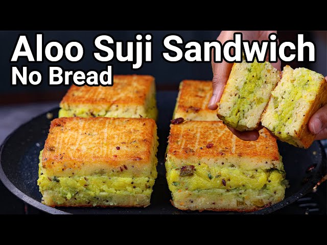 No Bread Aloo Bhaji Stuffed Sooji Sandwich