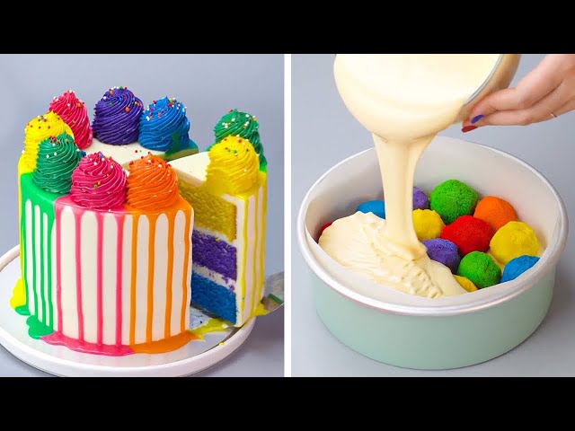 Rainbow Chocolate Cake Decorating Ideas