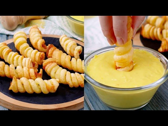 Potato fries with cheese sauce