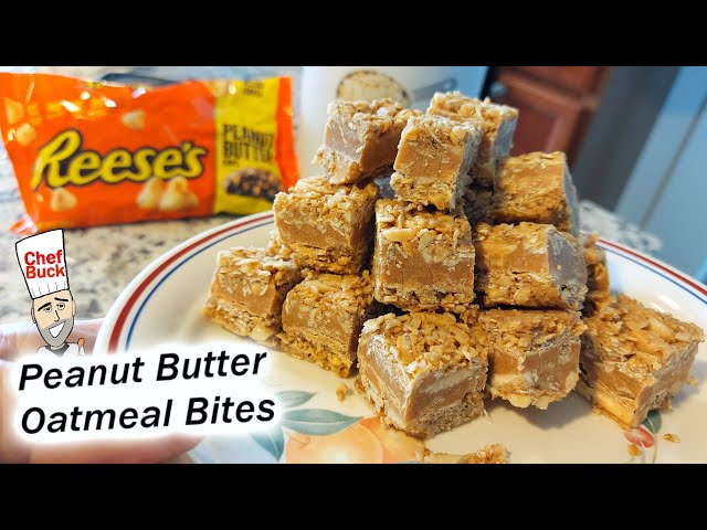 Best Peanut Butter Oatmeal Bites with toasted oats