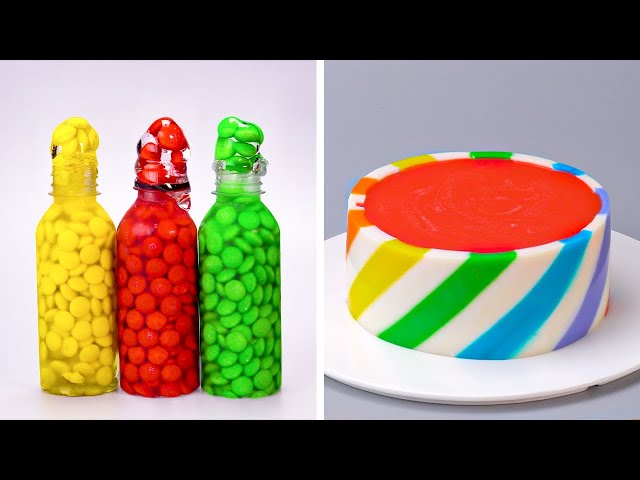 Rainbow Jelly Cake Decorating