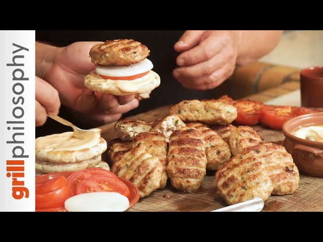 Chicken burger patties with parmesan and bacon