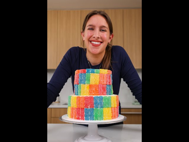 Covering a Cake with Sour Patch Kids