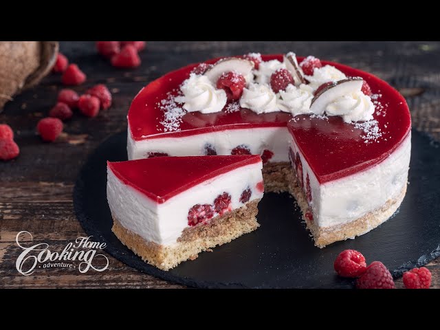 Raspberry Coconut Mousse Cake