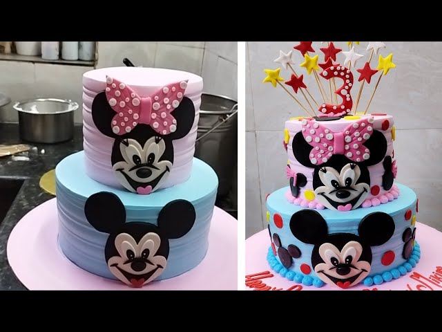 Boy and Girl Twins Birthday Cake Decorating