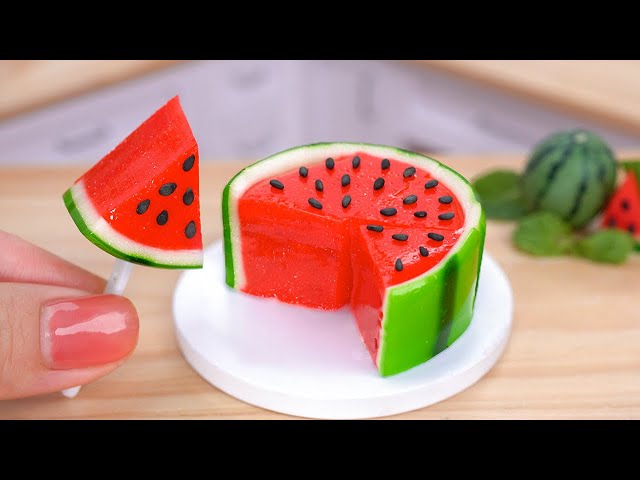 Satisfying Miniature Watermelon Jelly Cake Decorating