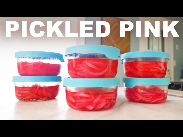 Pink pickled onions