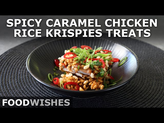 Spicy Caramel Chicken Rice Krispies Treats