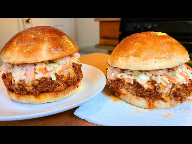 Barbecue Pulled Pork Shrimp Sandwiches