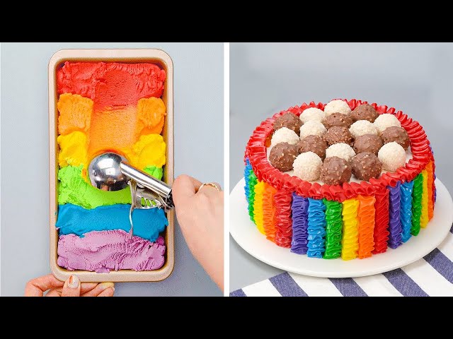 Creative And Satisfying Rainbow Cake Decorating Ideas