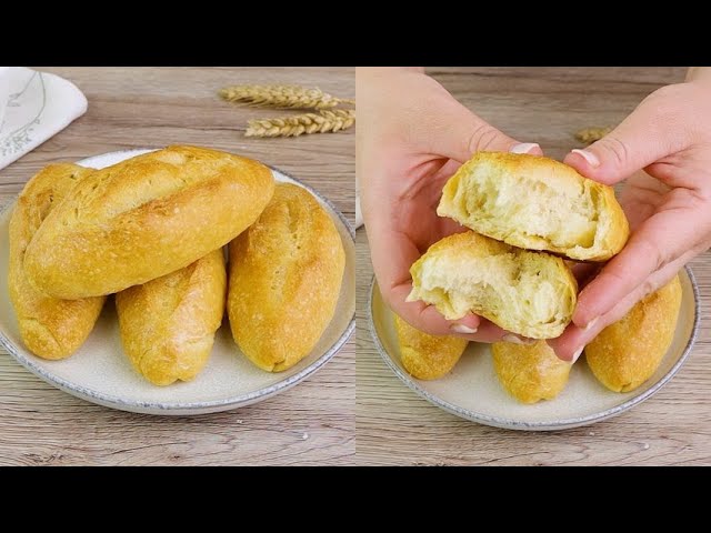 Homemade crispy mini baguettes