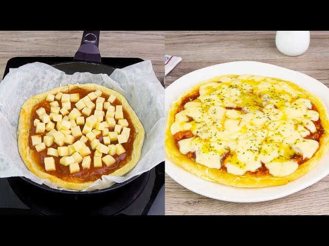 Pastry pizza in a pan