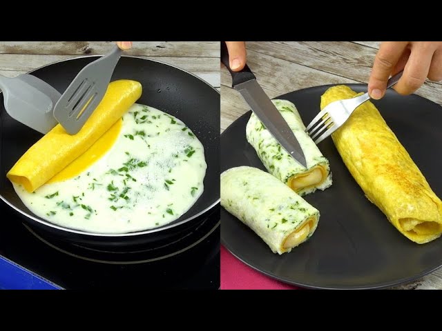 Omelette roll with cheese and sausage