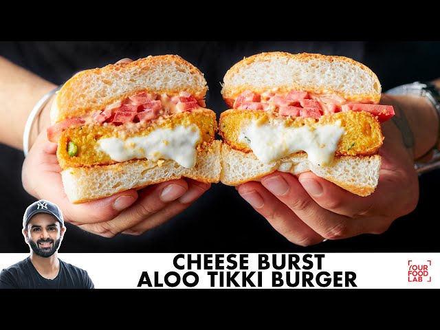 Cheese Burst Aloo Tikki Burger