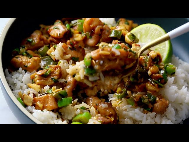Ginger Peanut Chicken with Coconut Rice