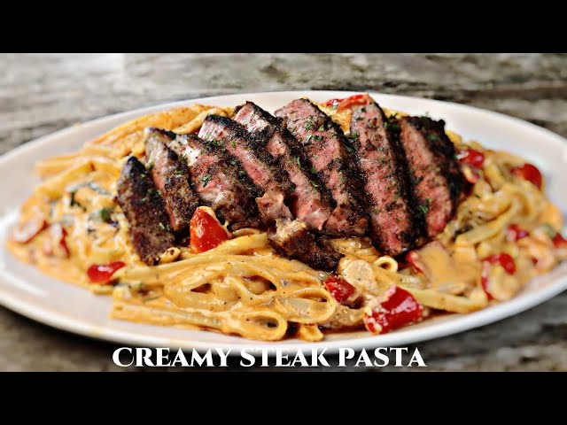 Creamy Steak fettuccine Pasta