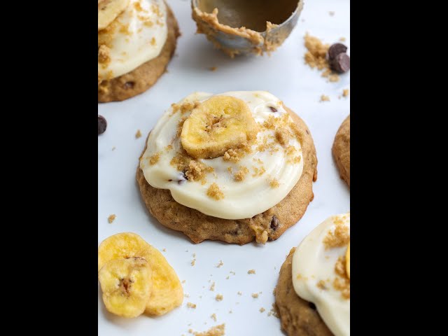 Soft Banana Cookies with Cream Cheese Frosting