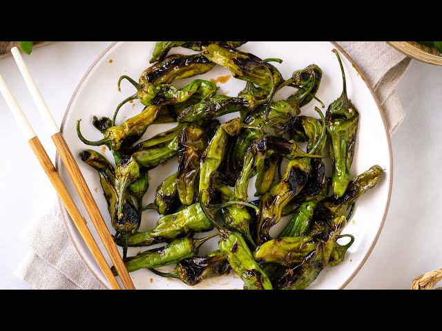 Blistered Shishito Peppers with Ginger Soy Sauce