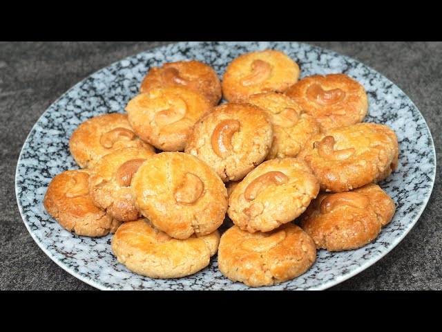 Crispy Cashew Nut cookies Without Butter