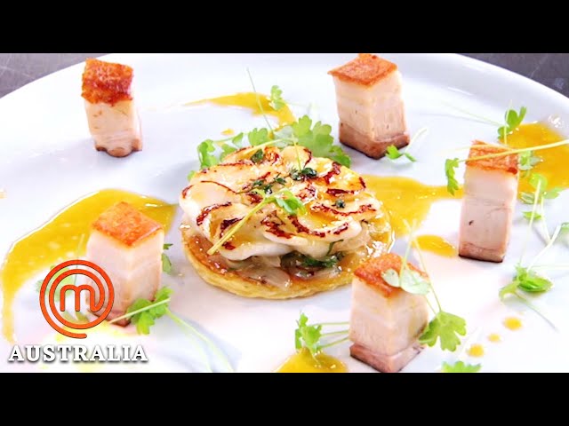 Seared Scallops with Braised Pork Belly Masterclass | MasterChef Australia | MasterChef World
