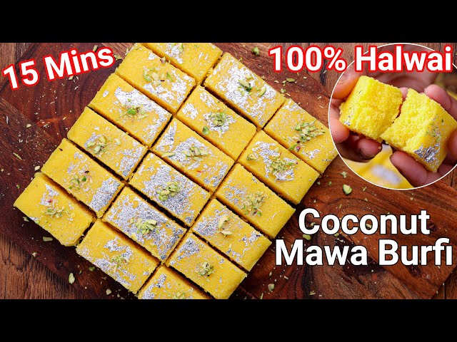 Coconut Mawa Burfi