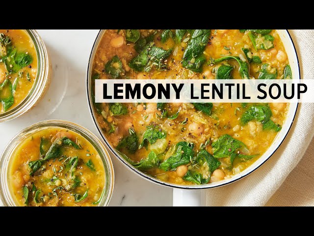 Lemony lentil & chickpea soup