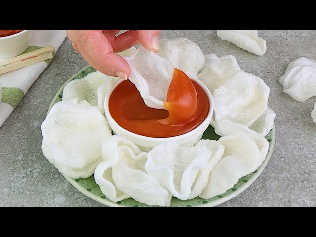 Prawn crackers with homemade sweet and sour sauce
