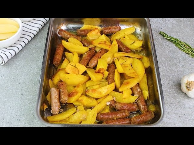 Baked sausage with potatoes
