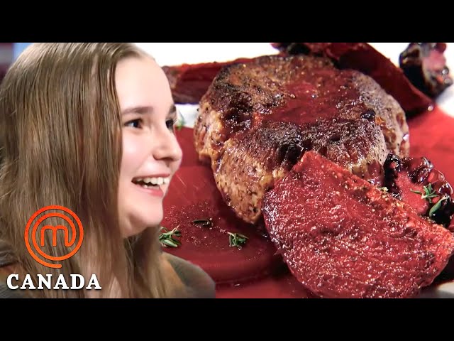 Beccy Stables Makes A Perfect Beef Sirloin In Auditions | MasterChef World