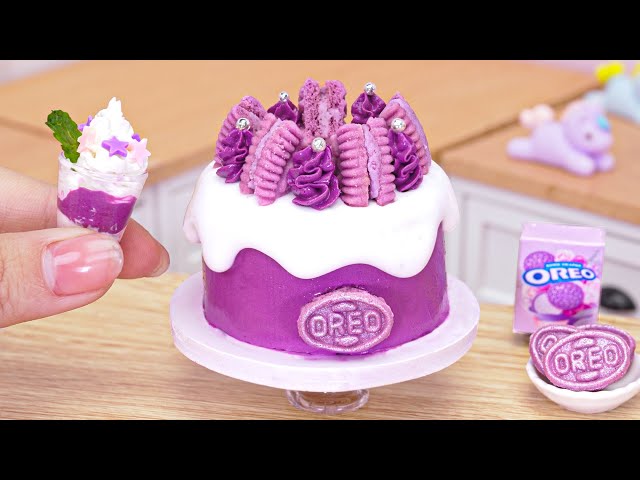Miniature Purple Oreo Cake Decorating