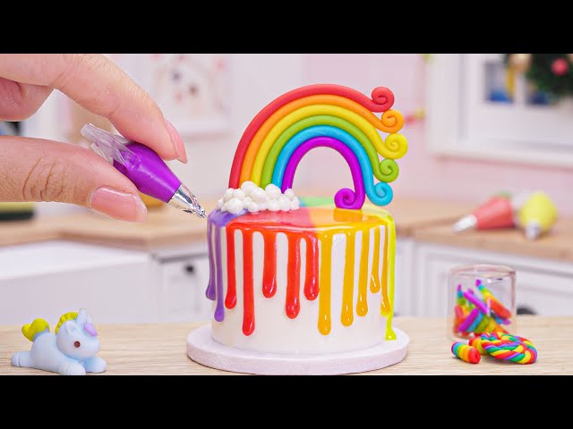 Miniature Melting Rainbow Chocolate Cake Decorating