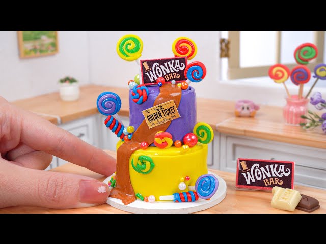 Miniature Wonka Bar Chocolate Cake Decorating
