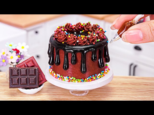 Miniature Classic Moist Chocolate Cake Decoration