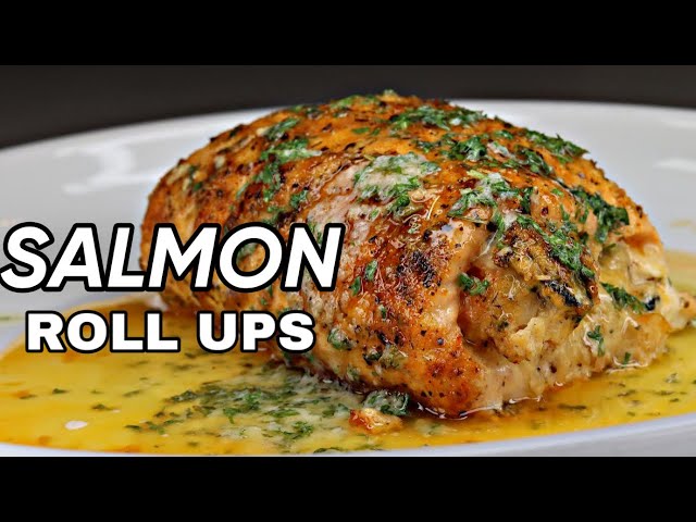 Shrimp Stuffed Salmon Roll Ups