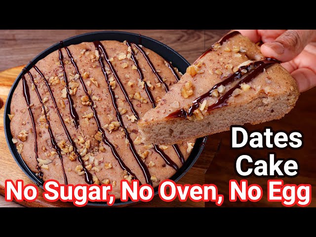 No Sugar Dates Cake in Cooking Pan