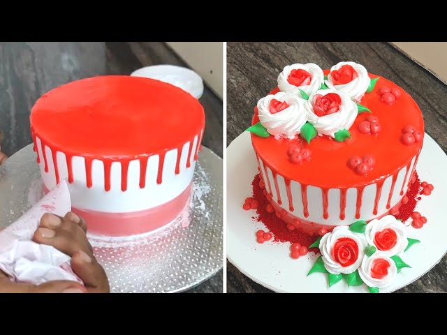 Red Colour Cake Design