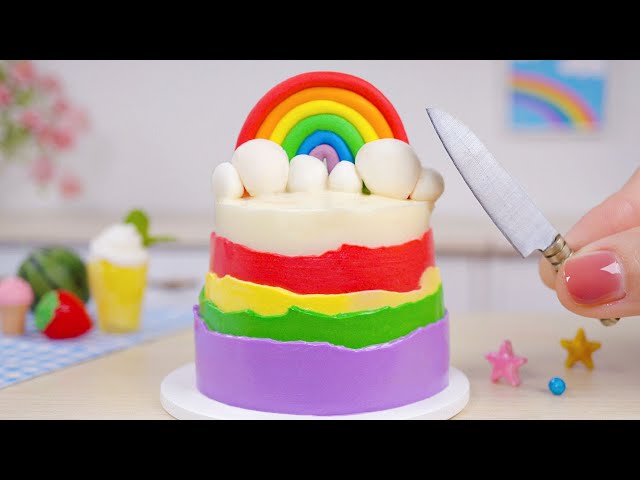  Miniature Rainbow Cake Decorating