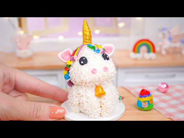 Miniature Rainbow Unicorn Cake Decorating