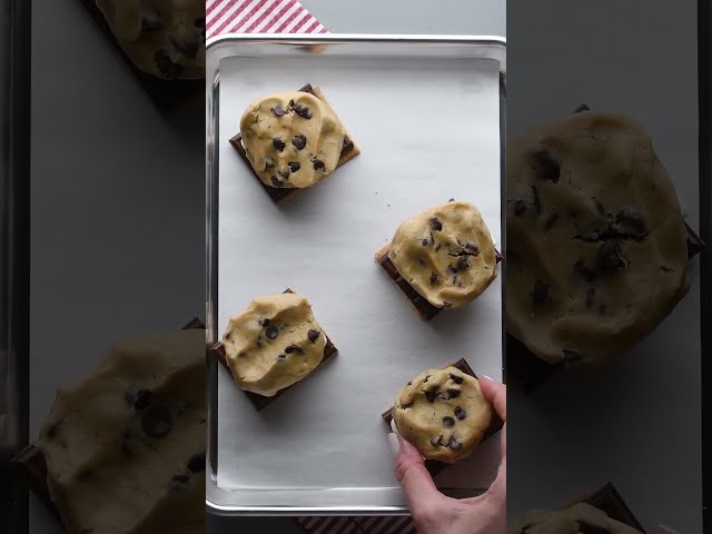 Fluffy marshmallows between cookies