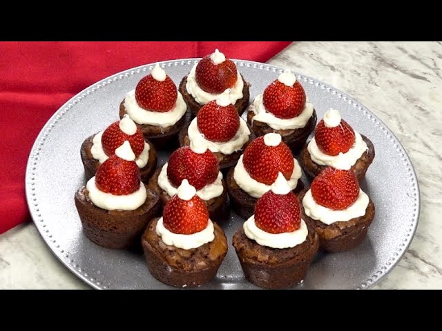 Santa hat brownies