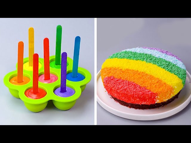 Amazing rainbow cake decorating