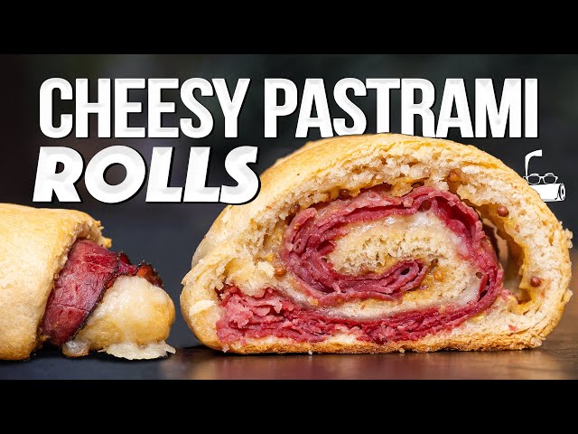 Cheesy pastrami croissant rolls