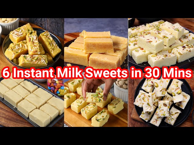 6 Instant Milk Indian Sweets under 30 Mins for any occasion