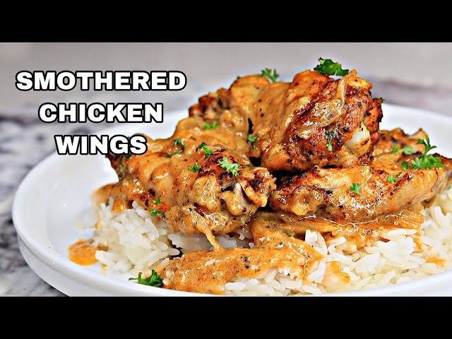 The Best Creamy Cajun Smothered chicken wings