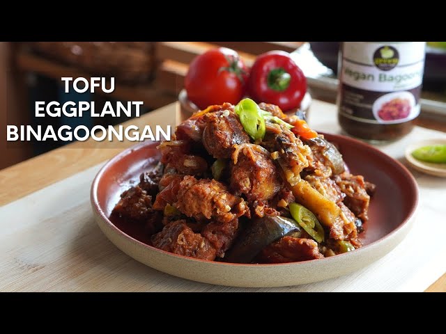 Vegan Tofu and Eggplant Binagoongan | Filipino Vegan Binagoongan Recipe