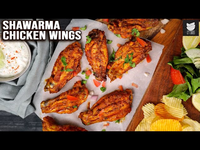 Shawarma Spiced Chicken Wings With Lemon Tzatziki Dipping Sauce