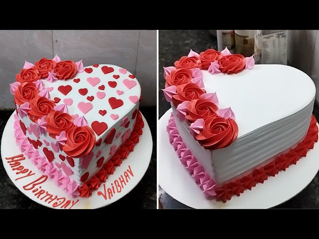 Heart Shape Birthday Cake Design
