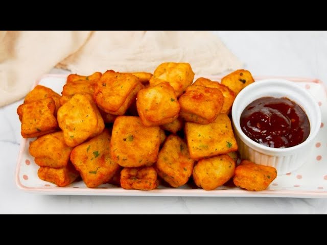 Potato square fritters: crunchy and ready in no time