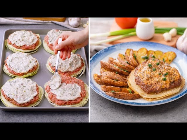 Cabbage cutlets with meat and yogurt sauce: a delicious dish really fun to prepare